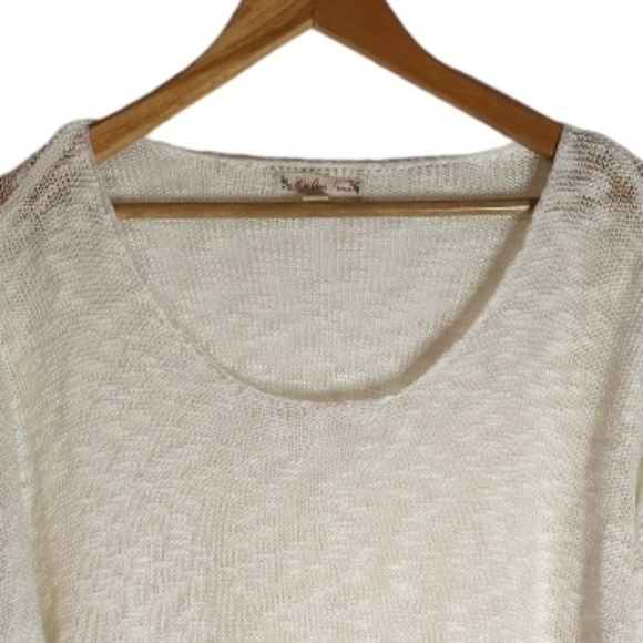 Creme lace knit sweater - Picture 7 of 8